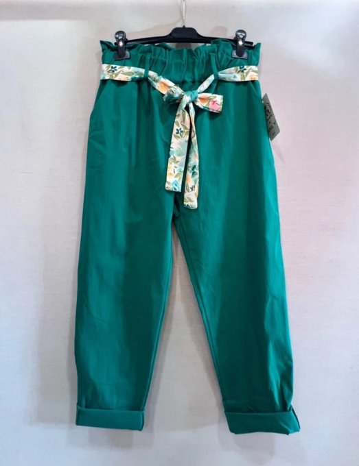 ​Le Pantalon Carotte & Ceinture Fleurie ( 36 / 42 )   