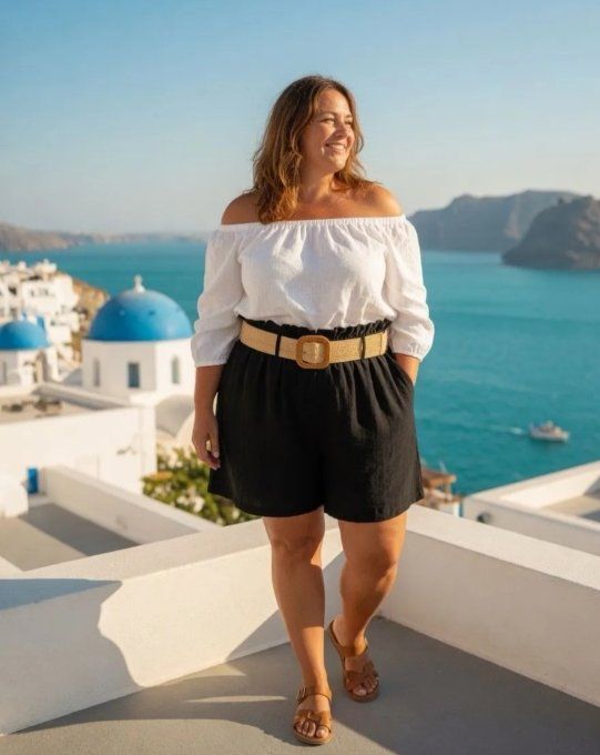 Short Fluide à Taille Élastiquée & Ceinture
