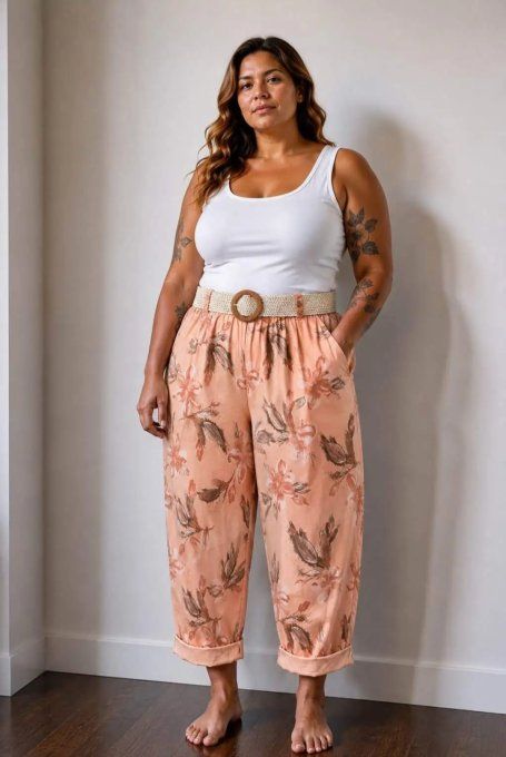 Pantalon 7/8ème Fluide Imprimé Floral "Capri"