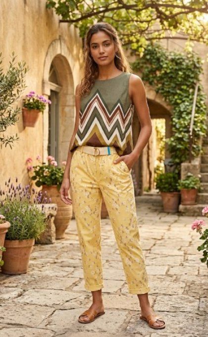 Top Sans Manches & Motifs Géométriques