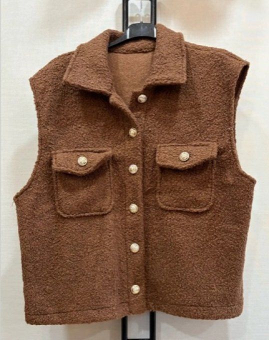 ​Veste bouclettes sans Manche  