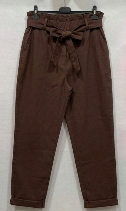 Pantalon carotte stretch & Ceinture unie