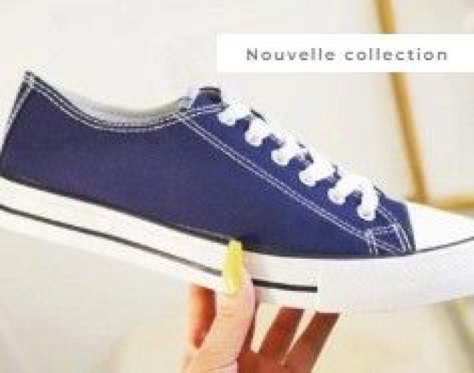 Baskets tissu Bleu marine