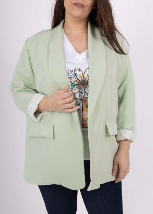 Blazer Fluide & Revers Dentelle