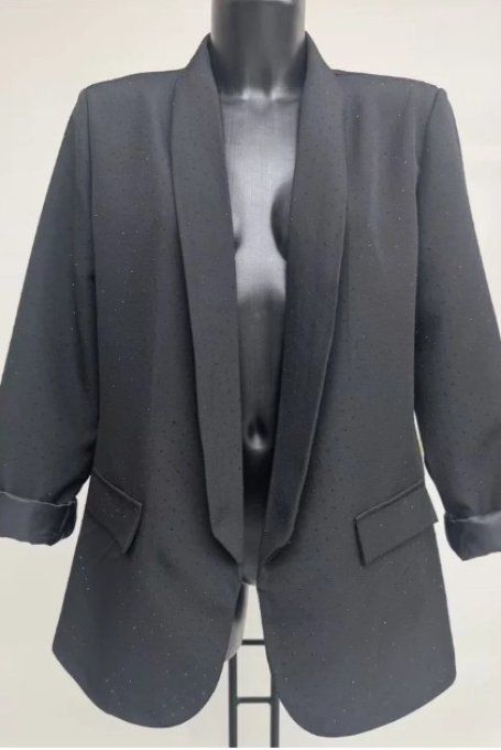 Blazer Noir à Strass noirs