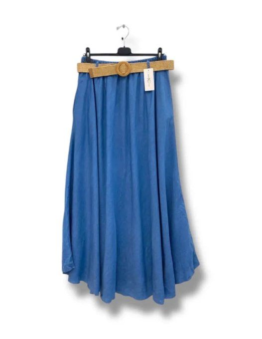 Jupe Longue Fluide en Tencel Effet Jean - Ceinture Tressée Incluse 