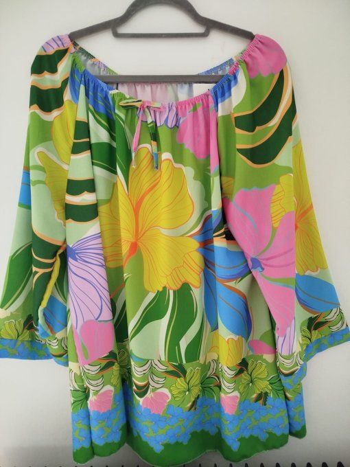 Blouse à imprimé floral & tropical