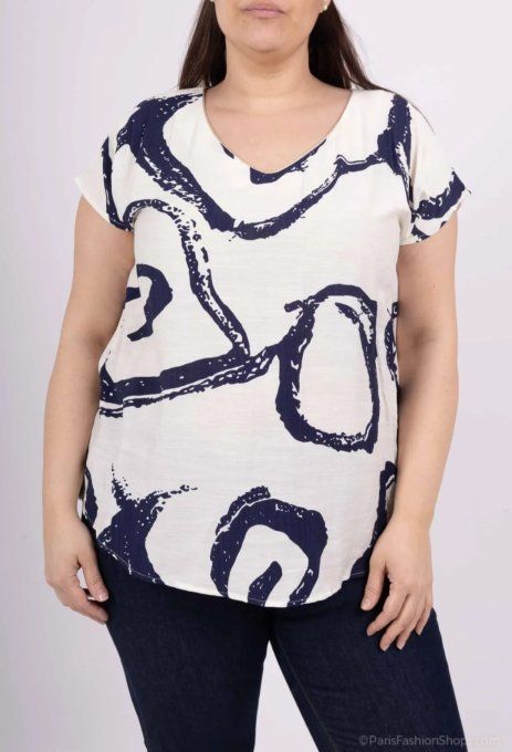 Blouse Fluide à Imprimé Graphique Abstrait