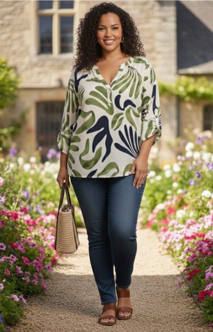 Blouse aux Imprimés Abstraits