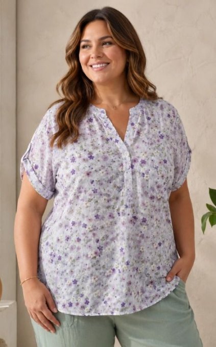 Blouse légère à imprimé floral printanier 