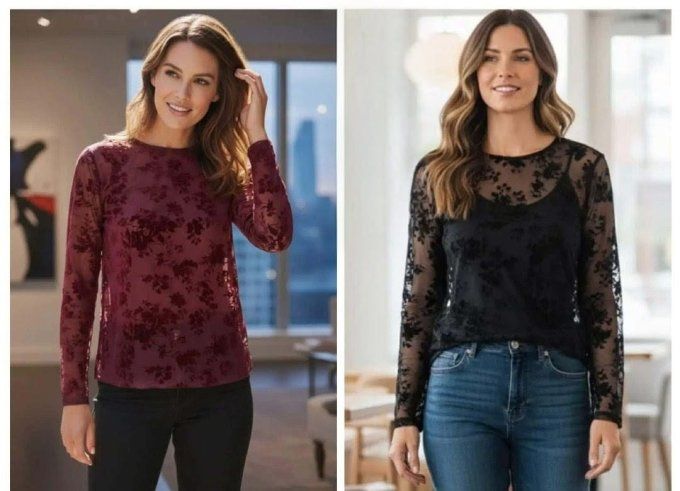 Blouse Manches Longues – Transparente