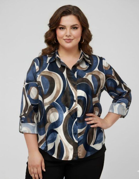 chemise, chemise fluide, chemise imprimée, mode femme, chemise géométrique, vêtement, boutique en li