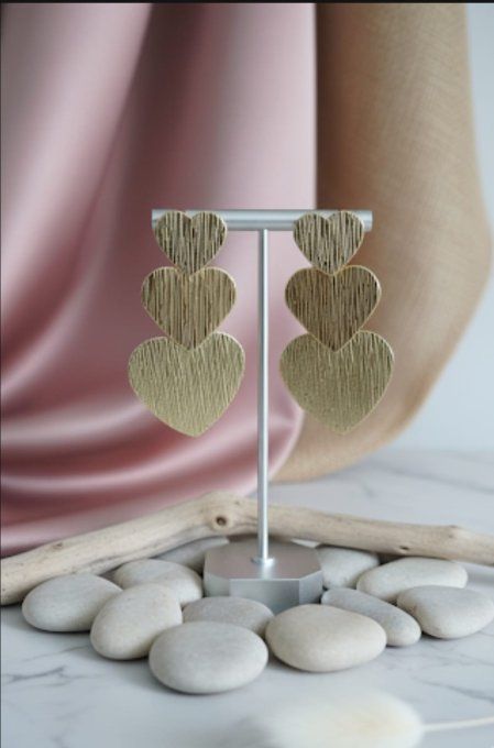 Boucles d'oreilles Cœurs Dorés 