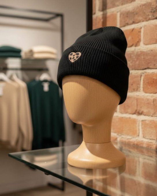 ​Bonnet à Revers – Tendance Cœur Léopard