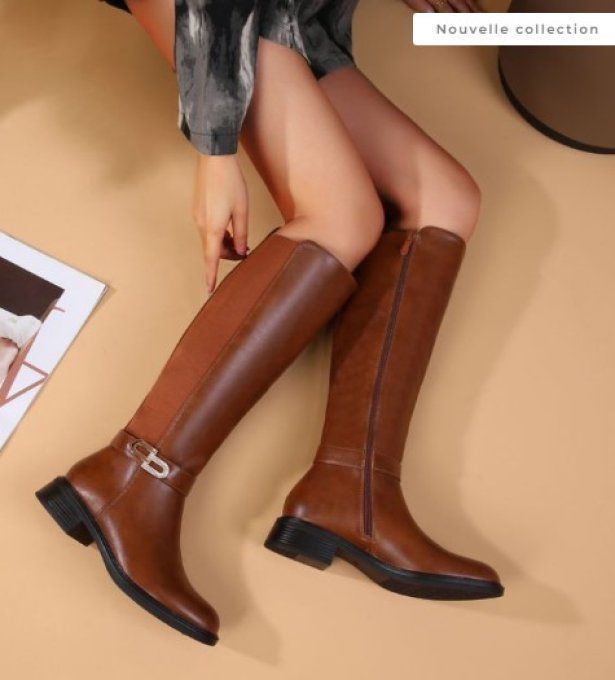Bottes cavalières camel 