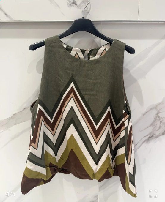 Top Sans Manches & Motifs Géométriques