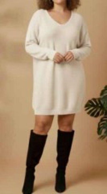 Robe Pull uni - beige
