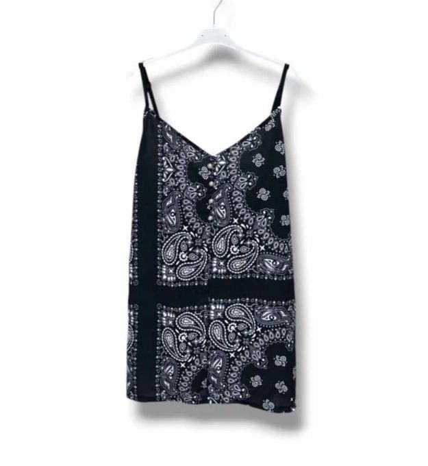 Caraco à imprimé bandana & détails boutonnés