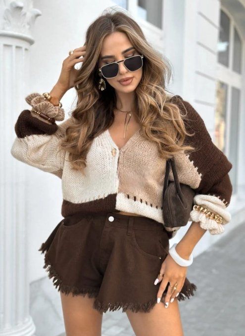 Cardigan Tricolore Douillet & Chic ✨