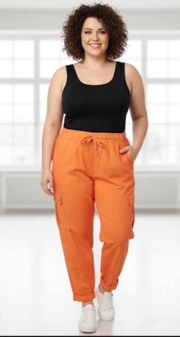 Pantalon cargo Orange