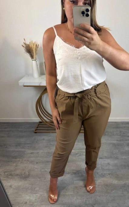 Pantalon carotte stretch
