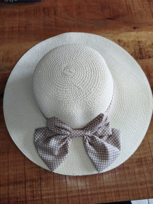 Chapeau de Paille "Chic Estival" avec Nœud à Pois ☀️
