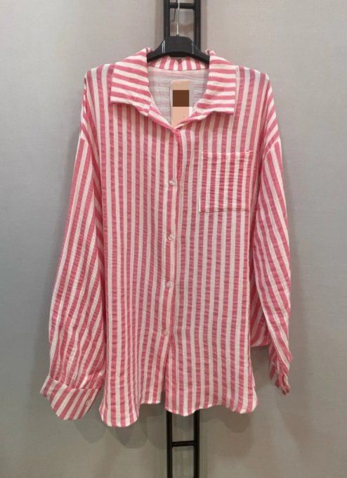 Chemise à Rayures Roses & Blanches