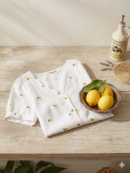Chemise Blanche Citrons
