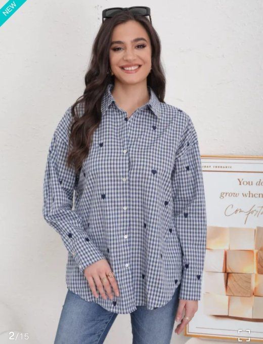 Chemise Coeurs Brodés