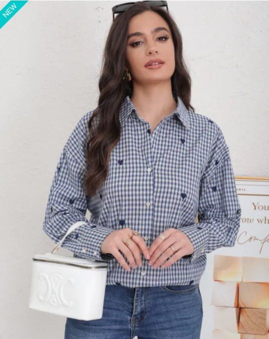Chemise Coeurs Brodés
