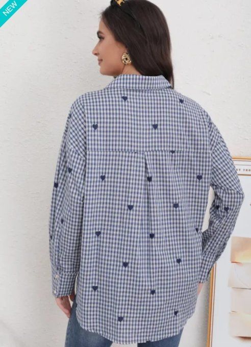 Chemise Coeurs Brodés