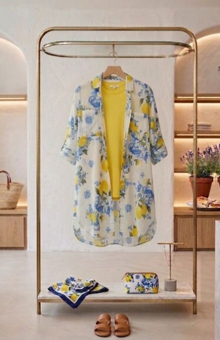 Chemise Longue Imprimé Citron 