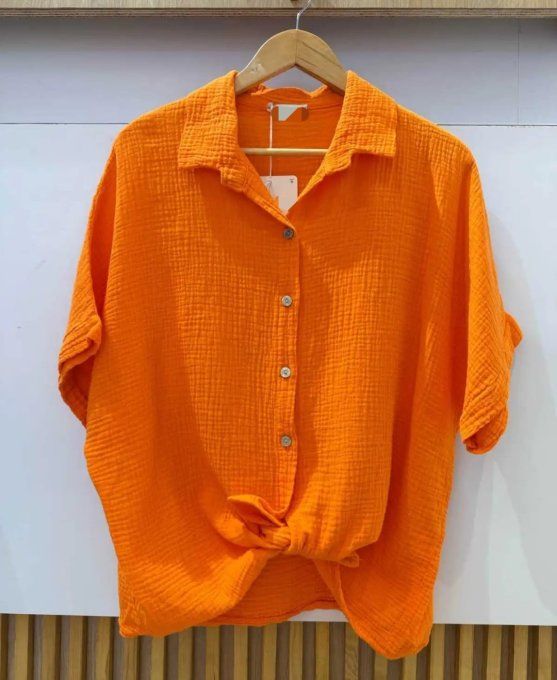 Chemise Oversize en Gaze de Coton