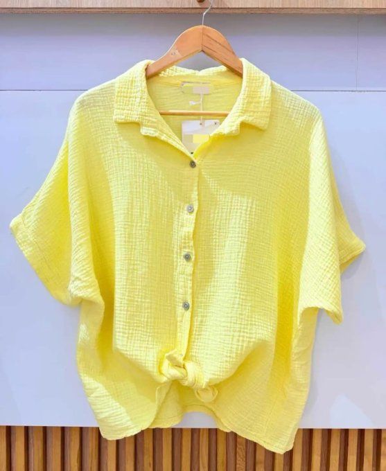 Chemise Oversize en Gaze de Coton – Jaune