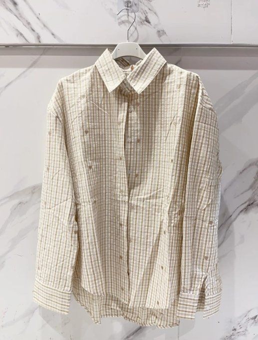 Chemise Rayée Romantique à Petits Cœurs