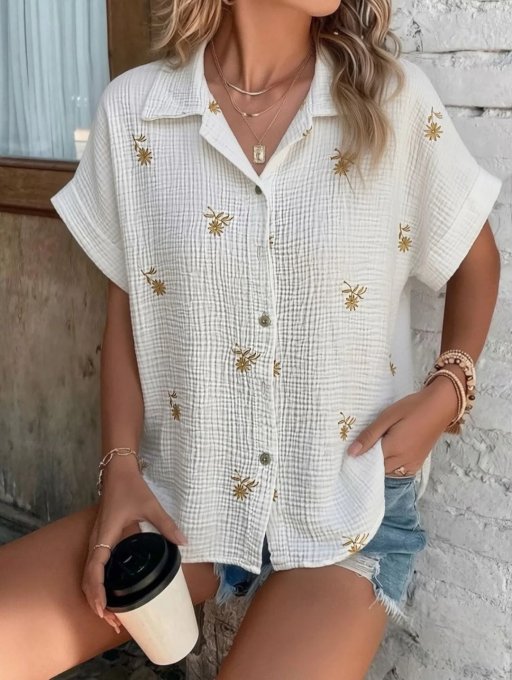 Chemisier en Gaze de Coton 