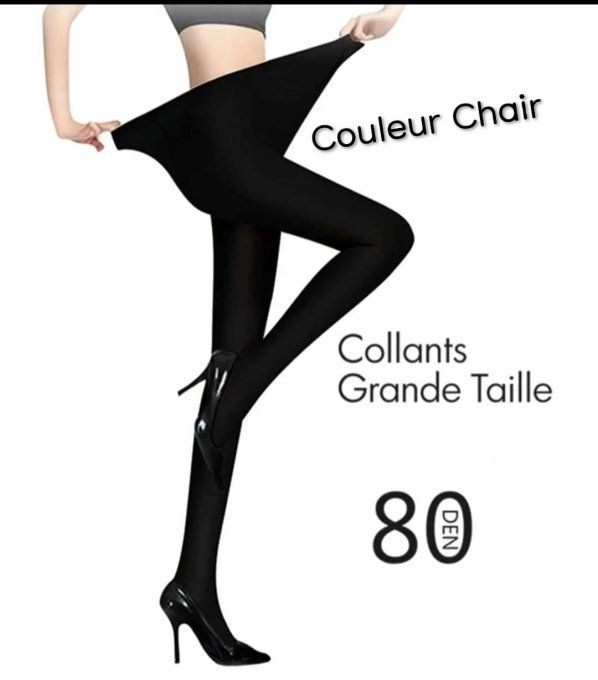 Collant Opaque Grande Taille 80 DEN Couleur CHAIR