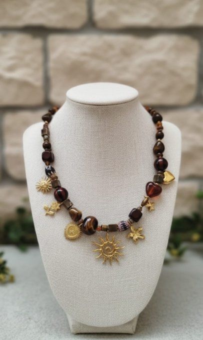 ​Collier Amulette Multi-Charmes - Esprit Bohème