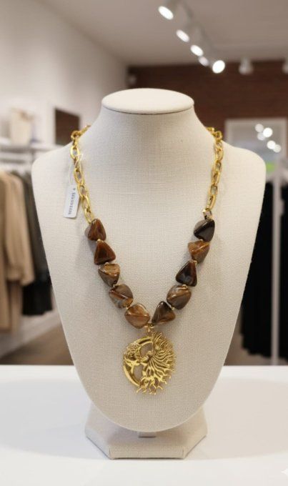 Collier visages & Perles marbrées