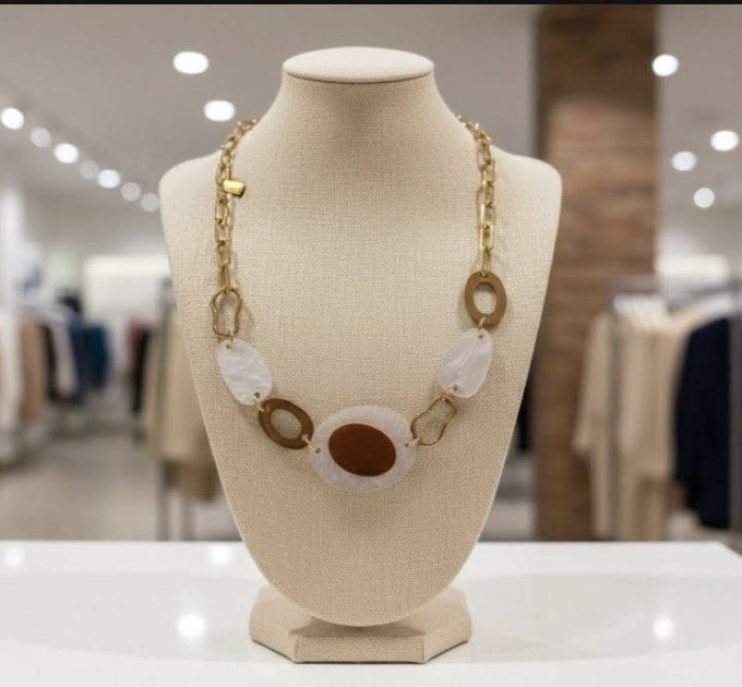 ​Collier Maillons & Plaques Ovales - Rose