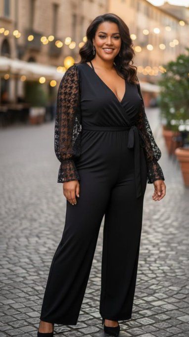 ​Combinaison Pantalon Noire Chic