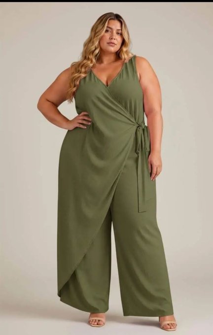 Combinaison Pantalon Cache-Cœur Fluide "Séréna" 