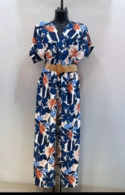 Combinaison Pantalon "Fleur de Corail" Imprimé Floral