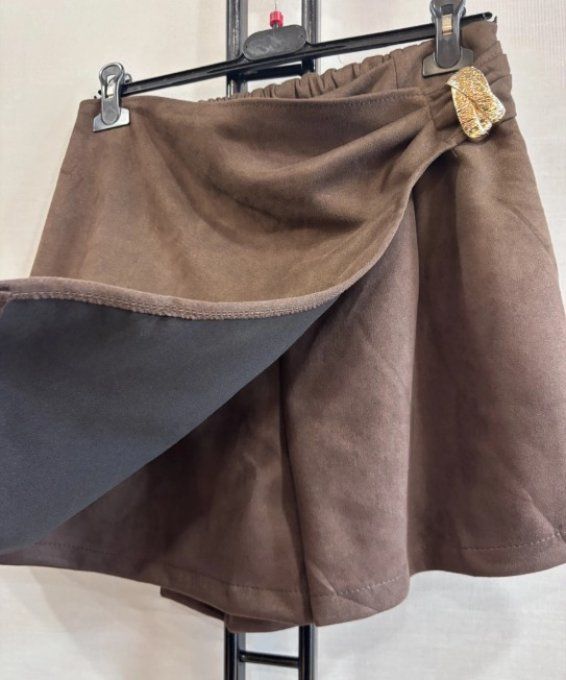 Jupe-Short Élégante en Suédine 