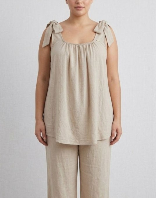 Débardeur Faux Nœuds aux Épaules  