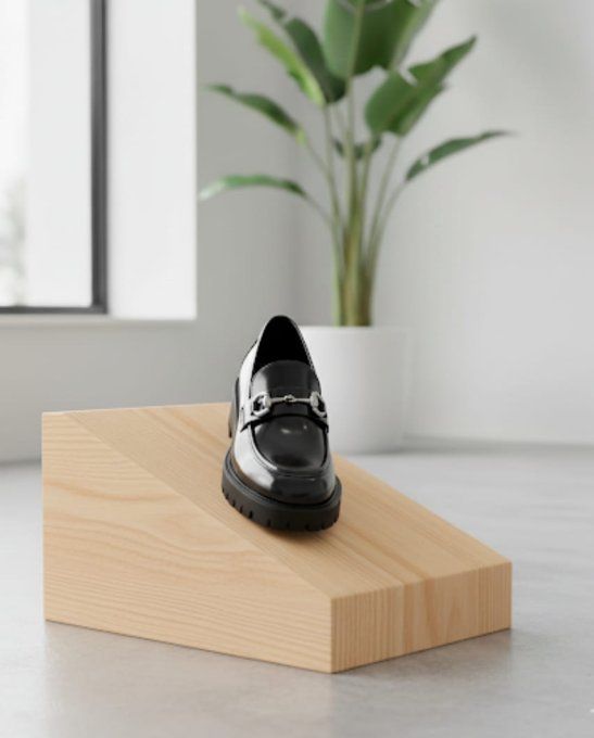 ​Mocassins vernis à mors argenté