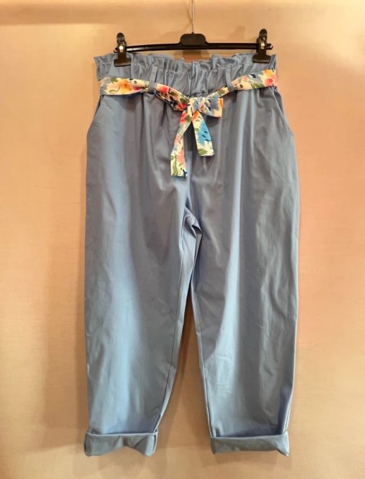 ​Le Pantalon Carotte & Ceinture Fleurie ( 44 / 50 )  