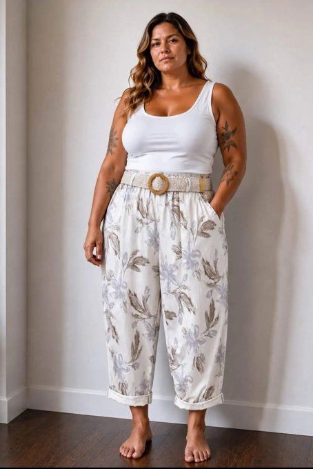 Pantalon 7/8ème Fluide Imprimé Floral "Capri"