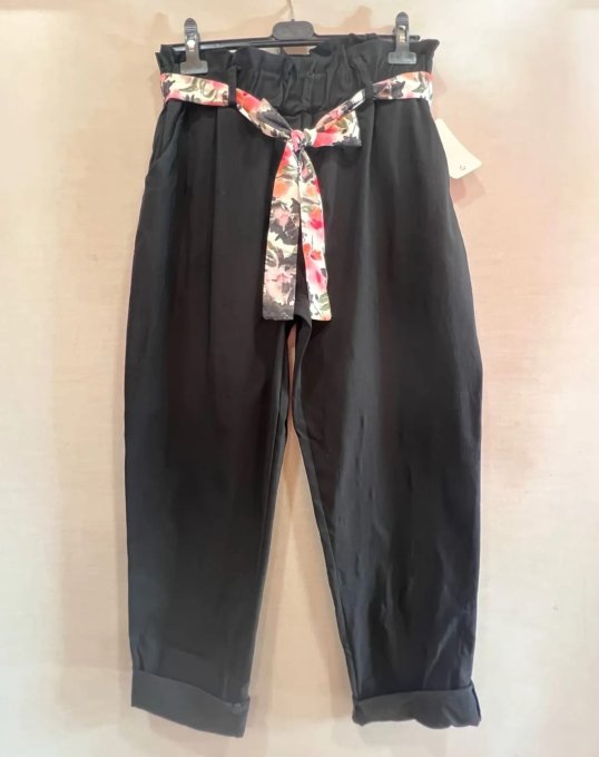 ​Le Pantalon Carotte & Ceinture Fleurie ( 44 / 50 )  