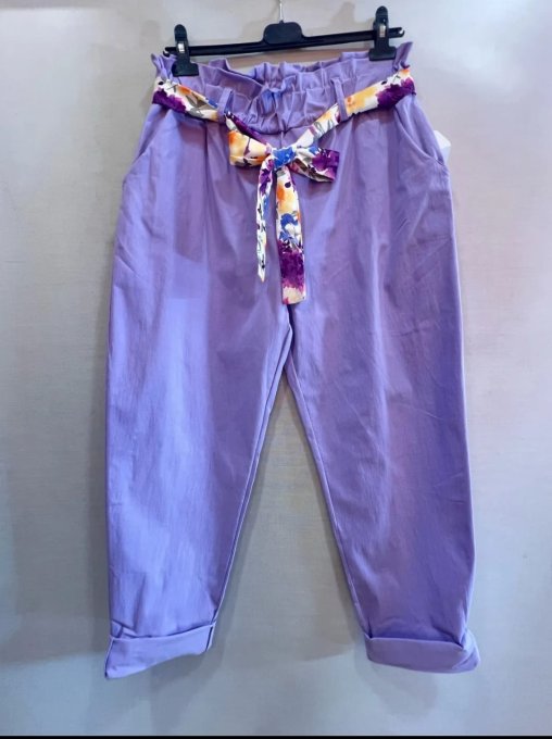 ​Le Pantalon Carotte & Ceinture Fleurie ( 44 / 50 )  
